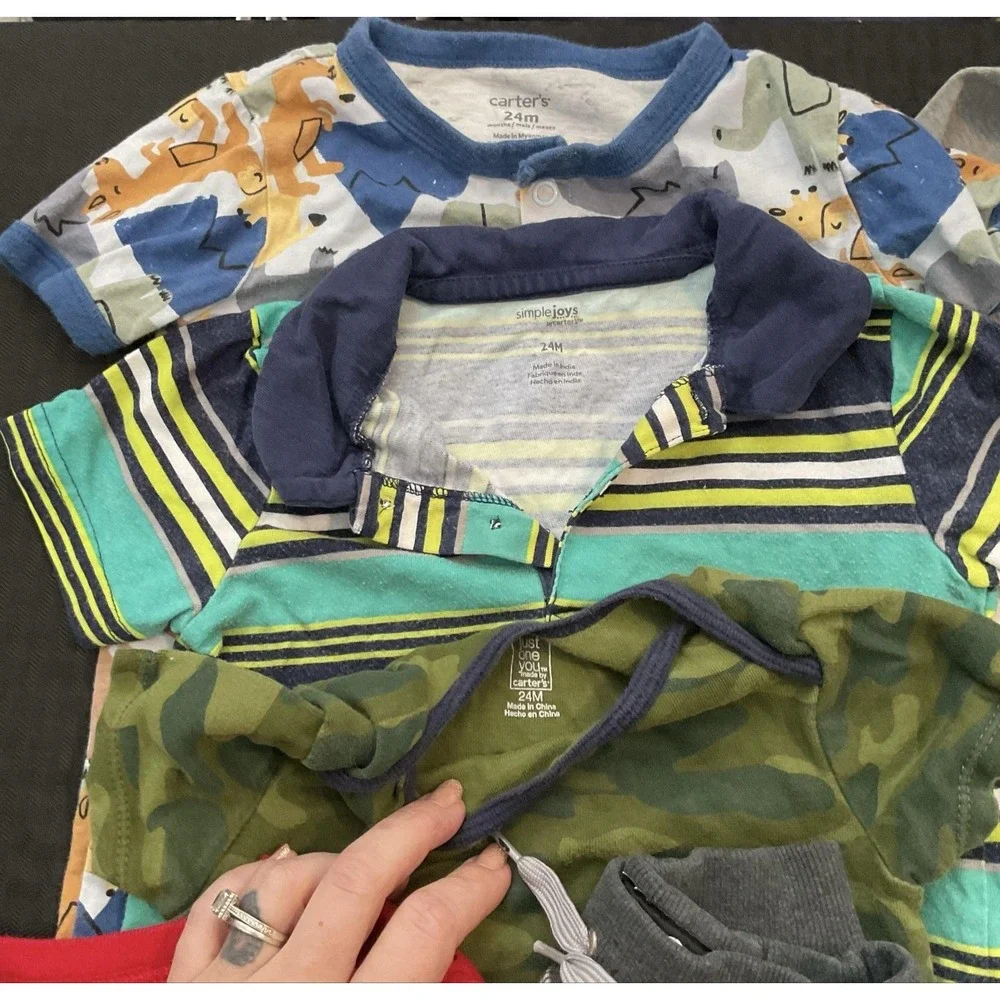 Mixed Brands 23pc Clothes Lot Boys 2T/24M Multicolor Disney Camo Swim Overalls